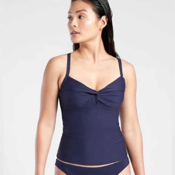 NWT! Athleta Dress Blue Twist Up Tankini Top - Size 34B/C 💙 - Picture 1 of 7